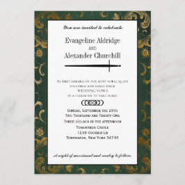 中世剣卓エレガント上ゲー結婚マー 招待状