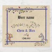 中世動物結婚のビールボトルラベル ビールラベル (シングルラベル)