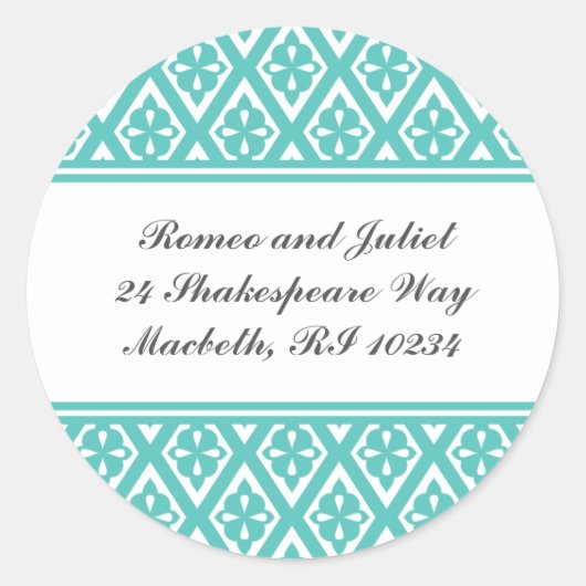 中世十字パターンが付いている宛名ラベル ラウンドシール (正面)