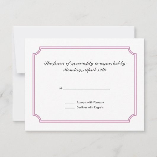 中世十字パターンが付いているRSVPカード 出欠カード (正面)