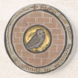 中世原稿からのフクロウ コースター