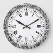 中世原稿によって照らされる手紙Bのモノグラム ラージ壁時計 (正面)