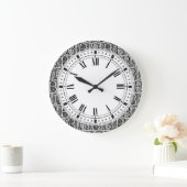 中世原稿によって照らされる手紙Bのモノグラム ラージ壁時計 (ホーム)