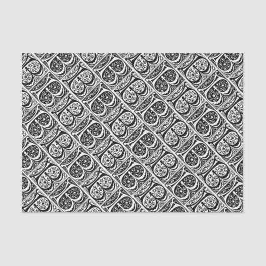 中世原稿によって照らされる手紙Bのモノグラム 薄葉紙 (正面)