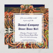 中世原稿エレガント踊り貴族 招待状 (正面/裏面)