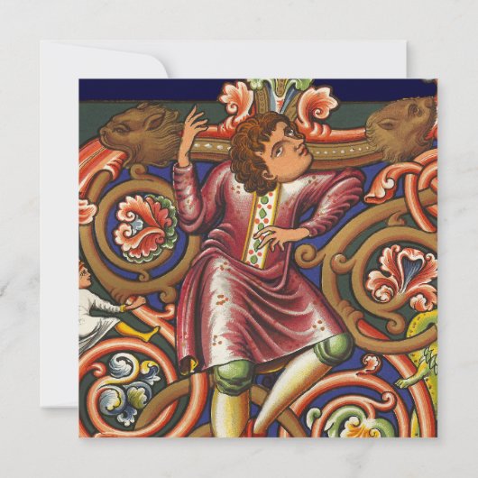 中世原稿エレガント踊り貴族 招待状 (裏面)