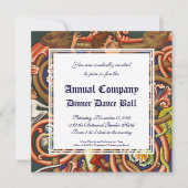 中世原稿エレガント踊り貴族 招待状 (正面)