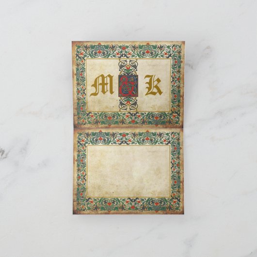 中世原稿ゴシックありがとう サンキューカード (内部)