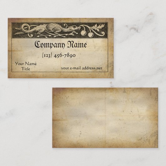 中世原稿ドラゴン 名刺 (正面/裏面)