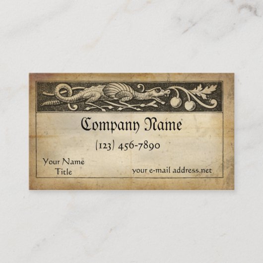 中世原稿ドラゴン 名刺 (正面)