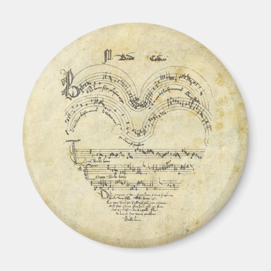 中世原稿ハート マグネット (正面)