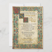 中世原稿結婚式招待状カード 招待状 (正面)