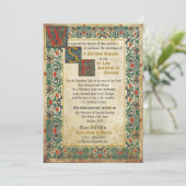 中世原稿結婚式招待状カード 招待状 (スタンド正面)