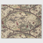 中世古い地図 ラッピングペーパー (フラット)