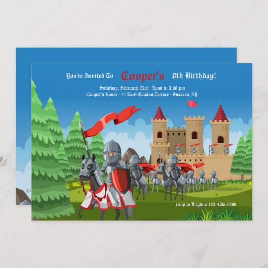 中世城騎士誕生会 招待状 (正面/裏面)