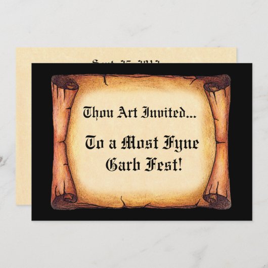 中世巻 招待状 (正面/裏面)