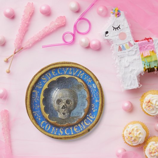 中世後期の原稿スカル ペーパープレート (パーティー)