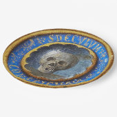 中世後期の原稿スカル ペーパープレート (アングル)