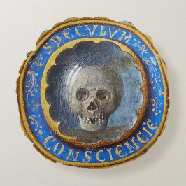 中世後期の原稿スカル ラウンドクッション