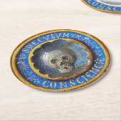 中世後期の原稿スカル ラウンドペーパーコースター (アングル)