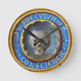 中世後期の原稿スカル ラウンド壁時計