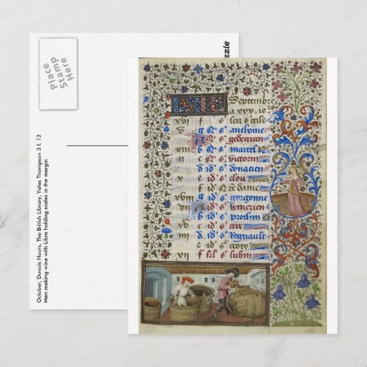 中世暦：9月 ポストカード (正面/裏面)