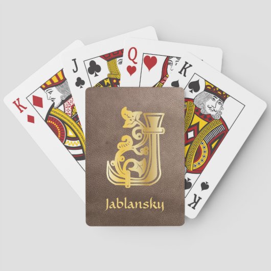 中世植物装飾首都J トランプ (裏面)