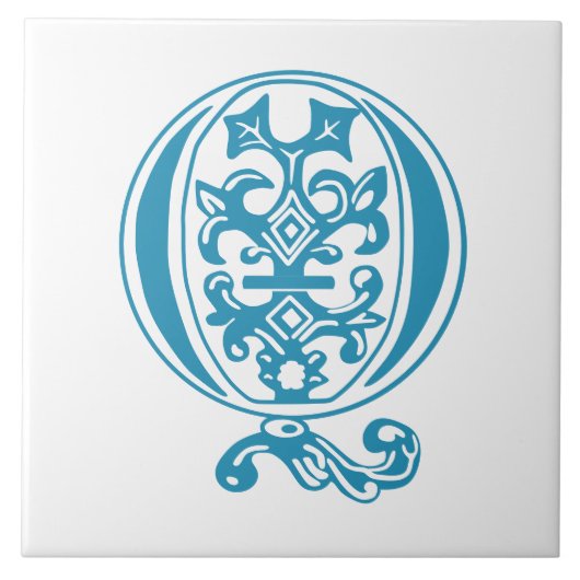 中世植物装飾首都Q タイル (正面)