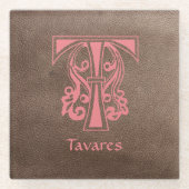 中世植物装飾首都T ガラスコースター (正面)