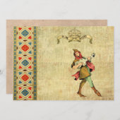 中世楽師の結婚式の招待 招待状 (正面/裏面)