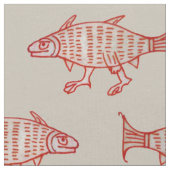 中世歩く魚の羊飼い ファブリック (クローズアップ)