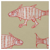 中世歩く魚オンタン ファブリック (クローズアップ)