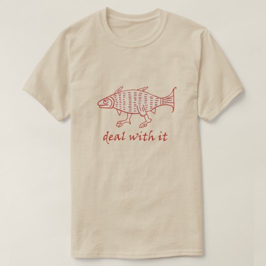 中世歩く魚 Tシャツ (デザイン正面)