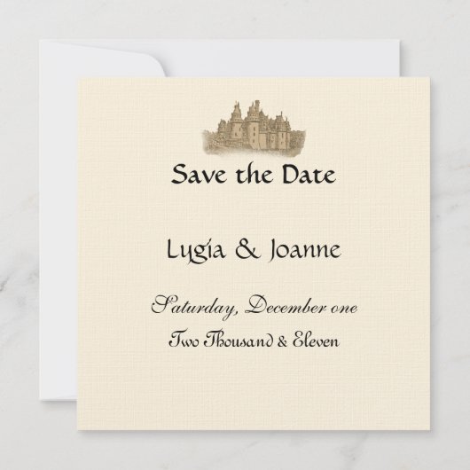 中世物語の城の招待状カード 招待状 (裏面)