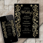 中世王室のバラ剣結婚式招待状 招待状