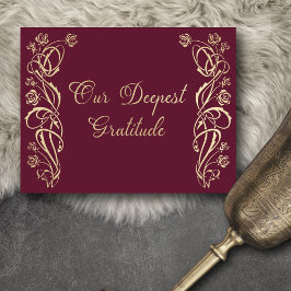 中世王室のバラ結婚のサンキューカード サンキューカード