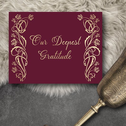 中世王室のバラ結婚のサンキューカード サンキューカード