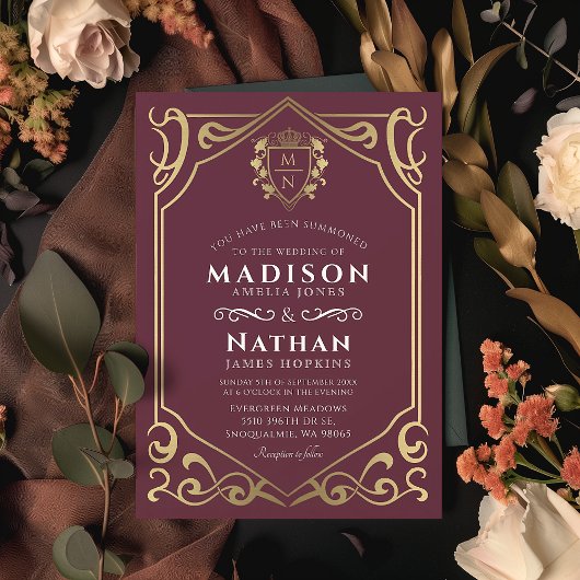 中世王室のファンタジーモノグ結婚ラム 招待状