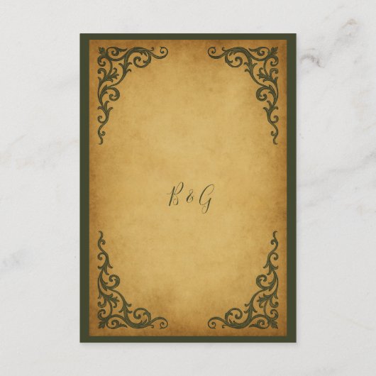 中世王室のヴィンテージス結婚クル エンクロージャーカード (裏面)