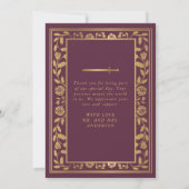 中世王室の刀の結婚弓形 サンキューカード (裏面)