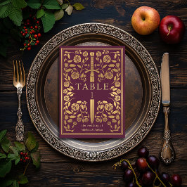 中世王室の刀の結婚弓形 テーブルナンバー