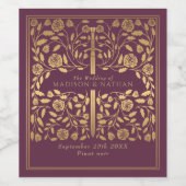 中世王室の刀の結婚弓形 ワインラベル (シングルラベル)