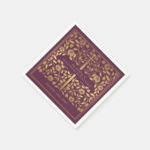 中世王室の金ゴールド剣結婚の手 スタンダードカクテルナプキン (角)