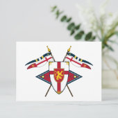 中世盾および旗RSVPカード 出欠カード (スタンド正面)