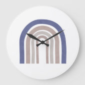 中世紀のアーチ-青とベージュ ラージ壁時計 (正面)