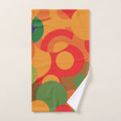 中世紀のカラフルレトロ様式 バスタオルセット (ハンドタオル)