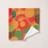 中世紀のカラフルレトロ様式 バスタオルセット (ウォッシュタオル)