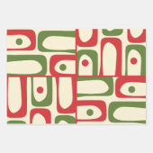 中世紀のクリスマスモダンレトロパターン ラッピングペーパーシート (正面)