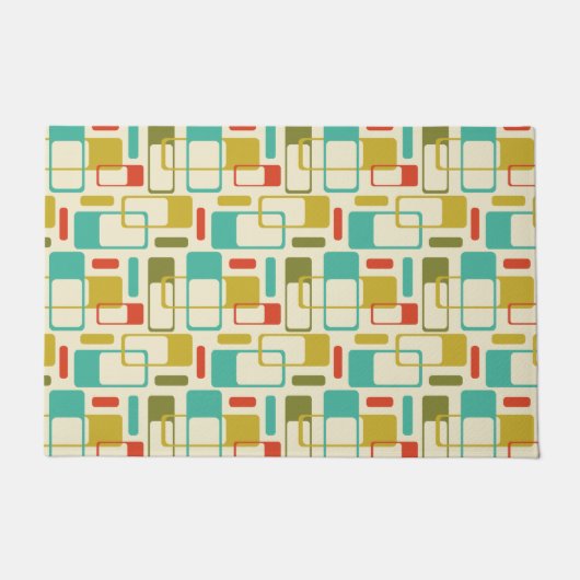 中世紀のジオメトモダンリクス明るいパレット ドアマット (正面)