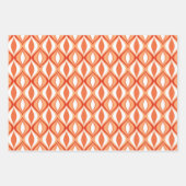 中世紀のダモダンイヤ、オレンジ、茶、錆  ラッピングペーパーシート (正面)